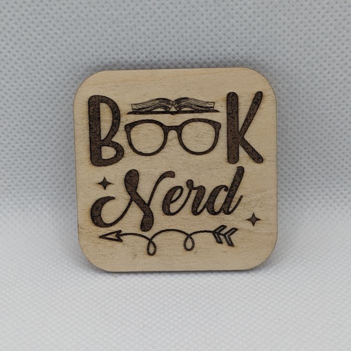 Book Nerd Wooden Magnet