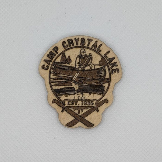 Camp Crystal Lake Wooden Magnet