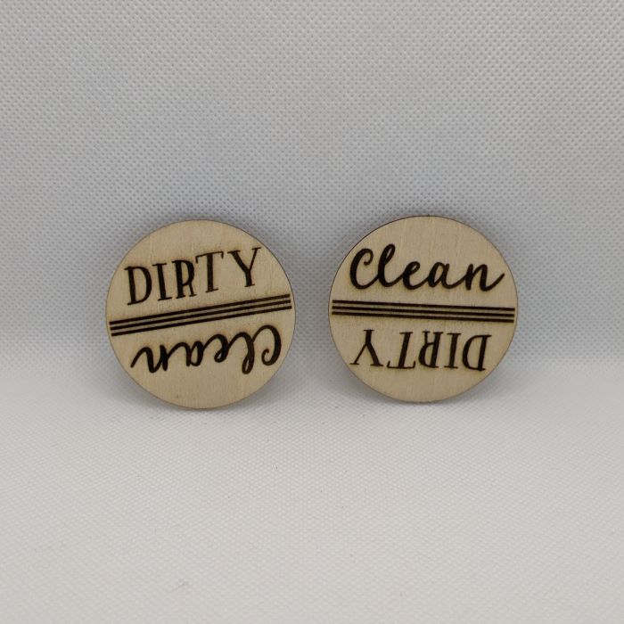 Clean/Dirty Wooden Magnet