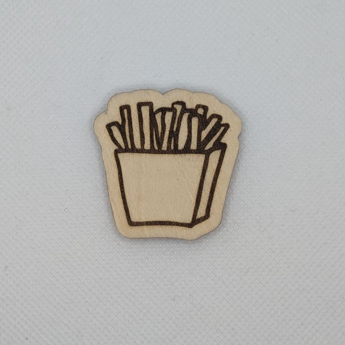 French Fries Wooden Magnet