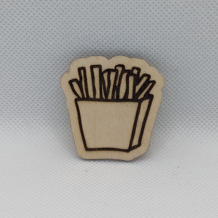 French Fries Wooden Magnet