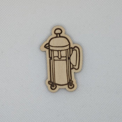 French Press Wooden Magnet