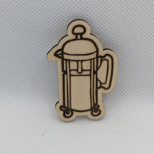 French Press Wooden Magnet