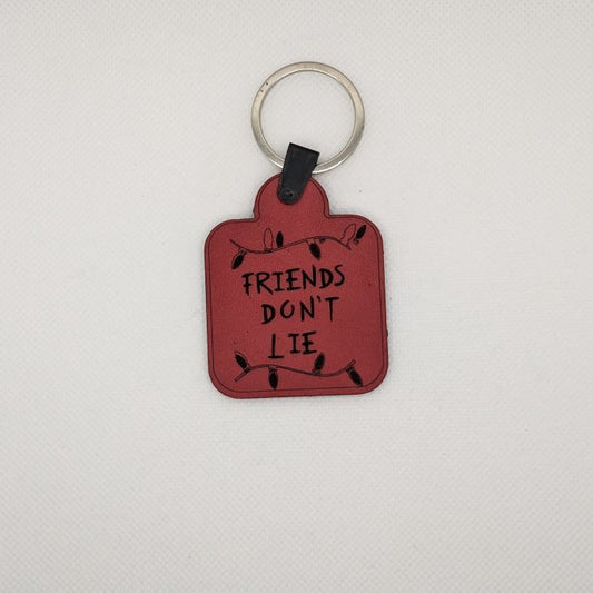 Friends Don't Lie Leather Keychain