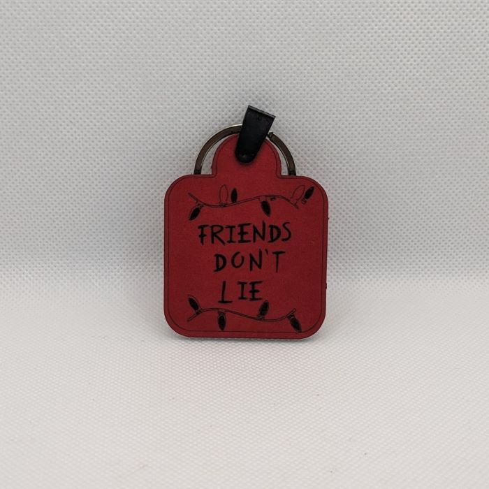 Friends Don't Lie Leather Keychain