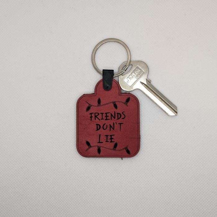 Friends Don't Lie Leather Keychain