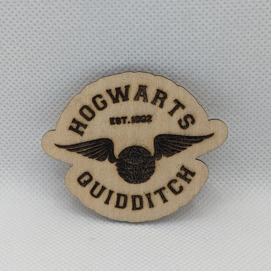 Hogwarts Quidditch Wooden Magnet