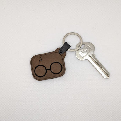 Harry Potter Glasses Leather Keychain