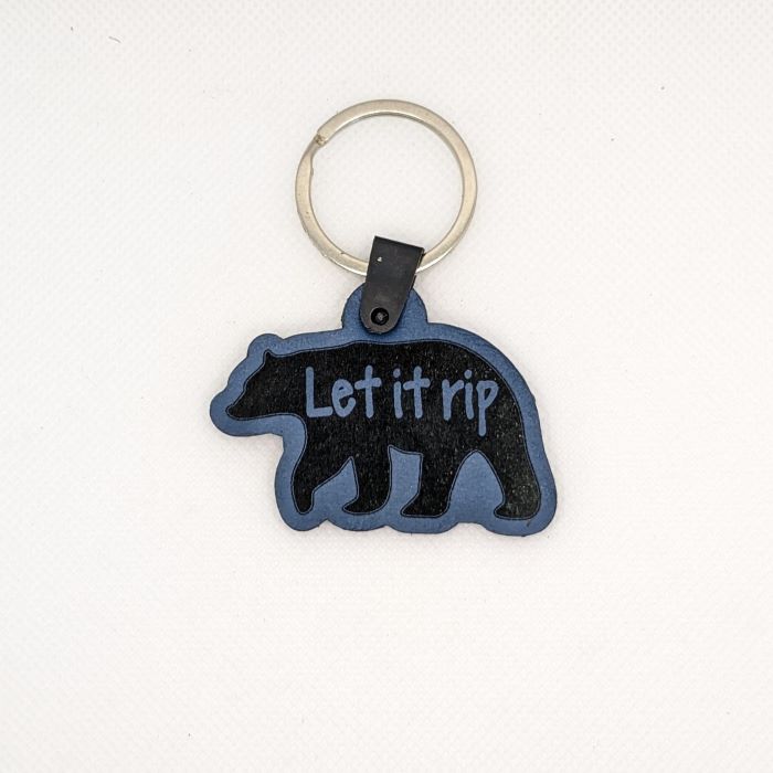 The Bear "Let it rip" Leather Keychain