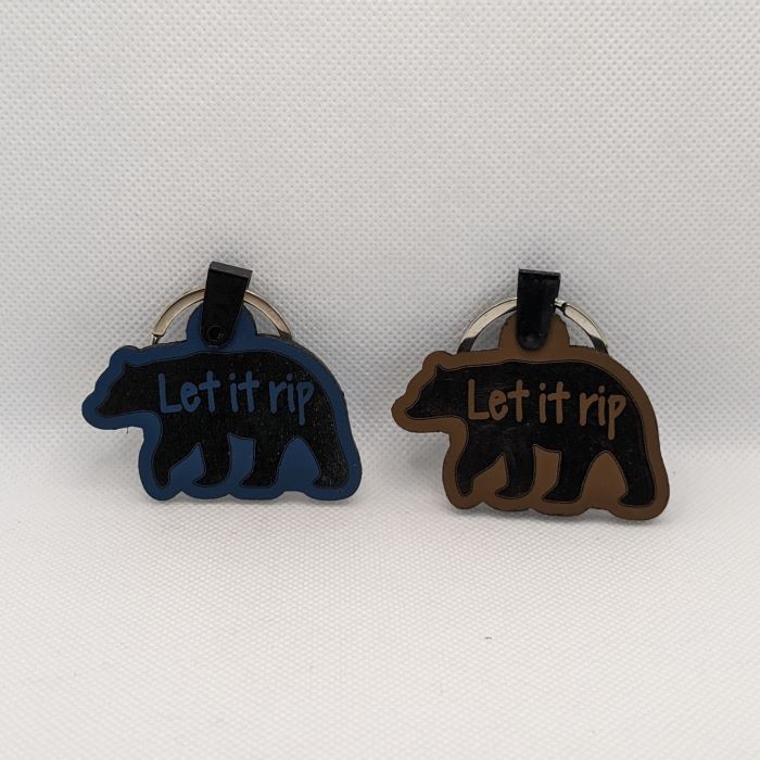 The Bear "Let it rip" Leather Keychain