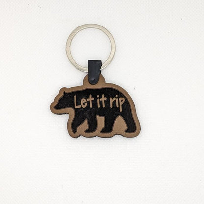 The Bear "Let it rip" Leather Keychain