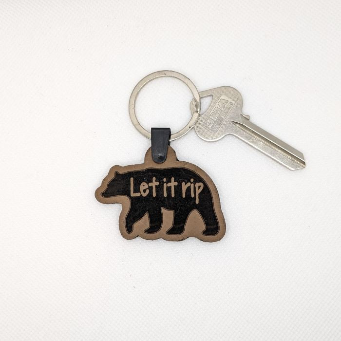 The Bear "Let it rip" Leather Keychain