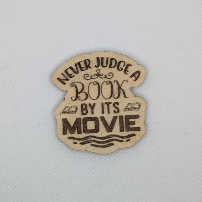 Never Judge A Book Wooden Magnet