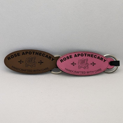 Rose Apothecary Leather Keychain