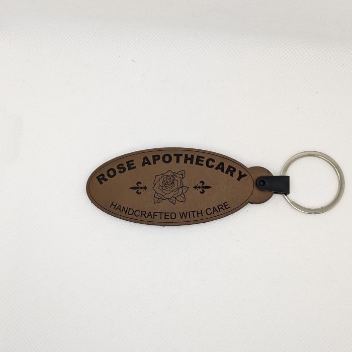 Rose Apothecary Leather Keychain