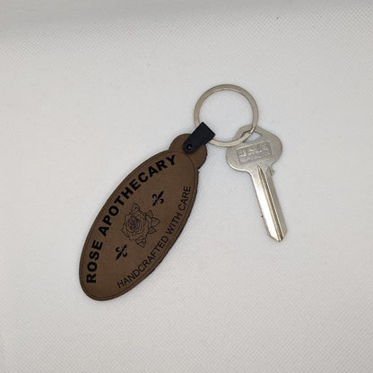 Rose Apothecary Leather Keychain