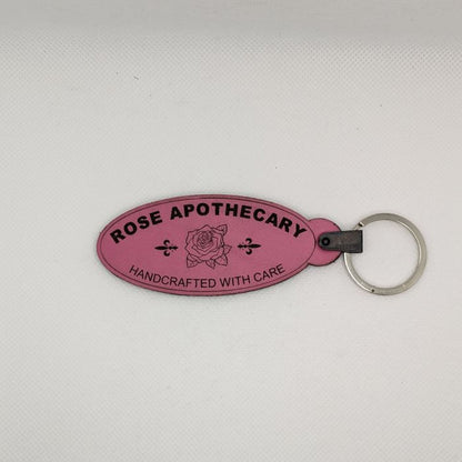 Rose Apothecary Leather Keychain