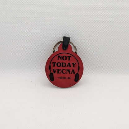 Not Today Vecna Leather Keychain