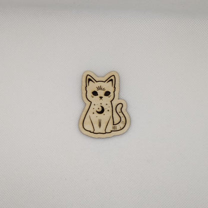 Mystical Kitty Wooden Magnet